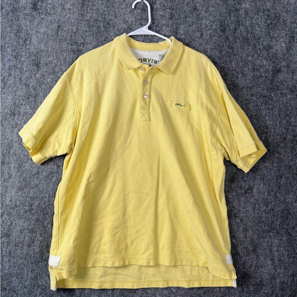 Orvis Men’s Polo Shirt Size XL – Soft Yellow Cotton Casual Outdoor Style